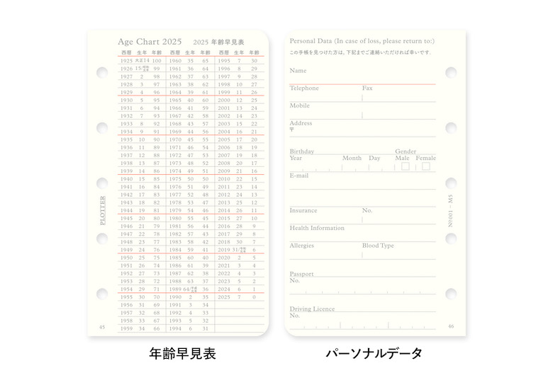 リフィル2025年版月間ブロック ミニ5サイズ